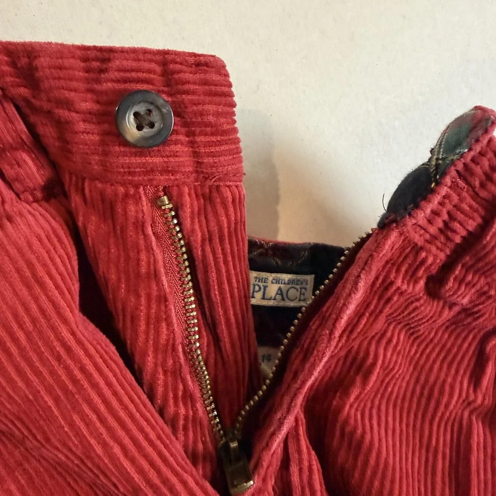 The Children's Place Pants Boys 14 27x28 Red Corduroy Chino Twill Casual School